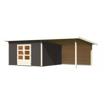 275263 dreveny domek karibu northeim 5 pristavek 330 cm vcetne zadni steny 9276 terragrau lg3867