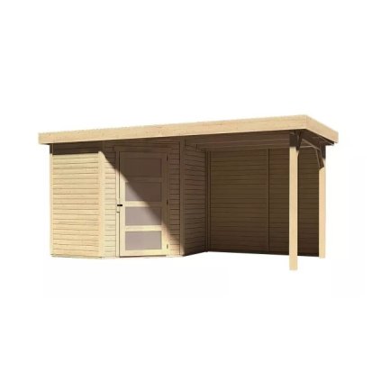 275338 dreveny domek karibu schwandorf 3 pristavek vcetne zadni steny 240 cm 9210 natur lg3893