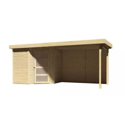 275356 dreveny domek karibu schwandorf 3 pristavek 280 cm vcetne zadni steny 9212 natur lg3899