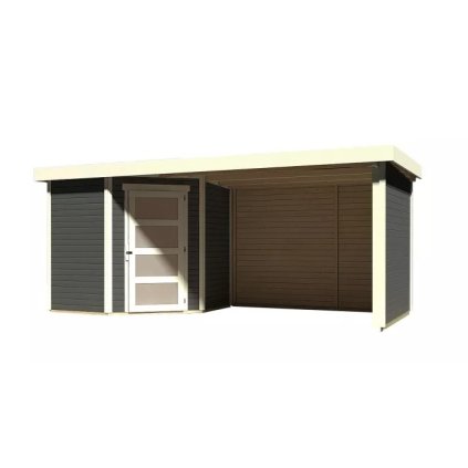 275368 dreveny domek karibu schwandorf 3 pristavek 280 cm vcetne zadni a bocni steny 77745 terragrau lg3902