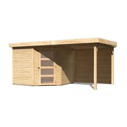 275383 dreveny domek karibu schwandorf 5 pristavek 240 cm vcetne zadni steny 9214 natur lg3908