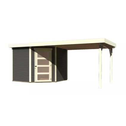 275401 dreveny domek karibu schwandorf 5 pristavek 280 cm 9217 terragrau lg3915