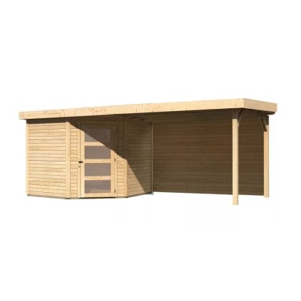 275404 dreveny domek karibu schwandorf 5 pristavek 280 cm vcetne zadni steny 9218 natur lg3916