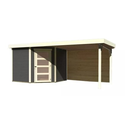 275407 dreveny domek karibu schwandorf 5 pristavek 280 cm vcetne zadni steny 9219 terragrau lg3917