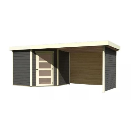 275413 dreveny domek karibu schwandorf 5 pristavek 280 cm vcetne zadni a bocni steny 9220 terragrau lg3919