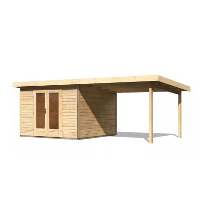 275422 dreveny domek karibu radeburg 1 pristavek 330 cm 31464 natur lg3923