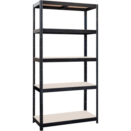 284140 regal 900x450x1800mm 5 polic ocel cer mdf deska