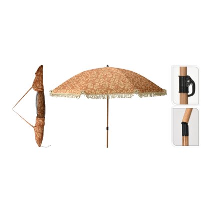 Slunečník 200/172cm hnědá / hnědé střapce