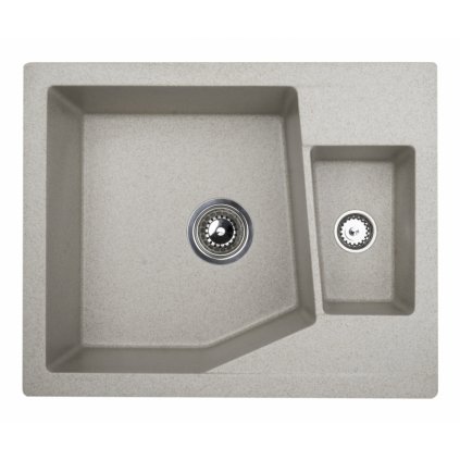 Metalac Inko, dřez X LINEA  M 1,5D Grafit béžová, 620 x 500 mm, průměr 90 mm pro sifon