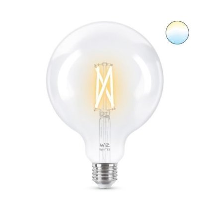 WiZ LED filament žárovka E27 G125 7W 806lm 2700-6500K IP20, stmívatelná