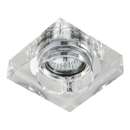 DOWNLIGHT podhledové svítidlo 1x GU10 50W bez zdroje 10cm hranaté IP20, chrom/křišťál