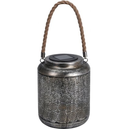 370031 koopman kovova solarni led lucerna antik prumer 15 cm vyska 22 cm vlocky