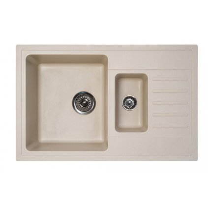 Metalac Inko, dřez X GRANIT QUADRO PLUS 1.5D, 780 x 500 mm, průměr 90 mm pro sifon, tl. 12 mm (šampaň), včetně sifonu