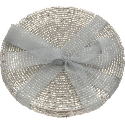 KOOPMAN, Podložky pod sklenice sada 4 ks, stříbrná