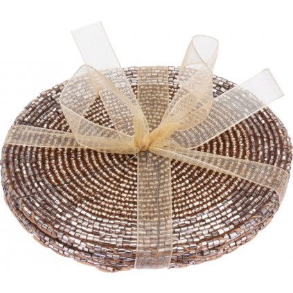 KOOPMAN, Podložky pod sklenice sada 4 ks, šampaň