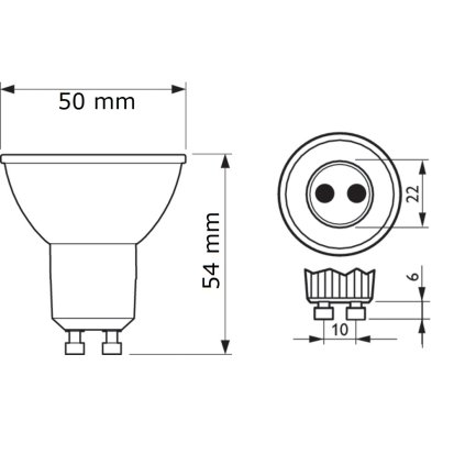CorePro LEDspot ND 4,6-50W GU10 840 36D LED Žárovka 4,6W 390lm