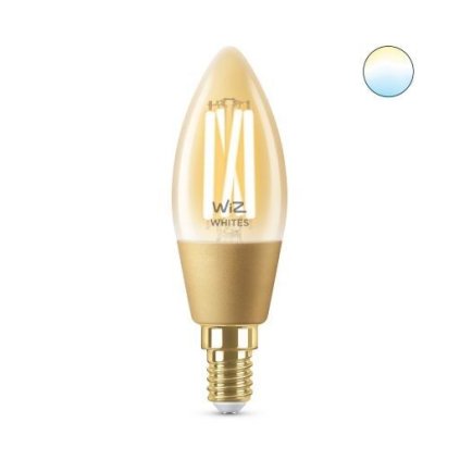 WiZ LED žárovka filament amber E14 C35 4,9W 370lm 2000-5000K IP20, stmívatelná