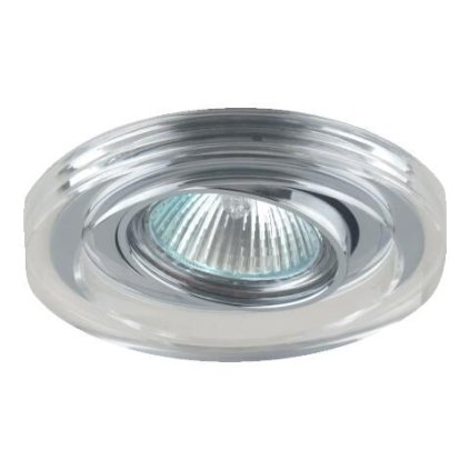 DOWNLIGHT podhledové svítidlo 1x GU10 50W bez zdroje 10cm kulaté IP20, chrom/křišťál
