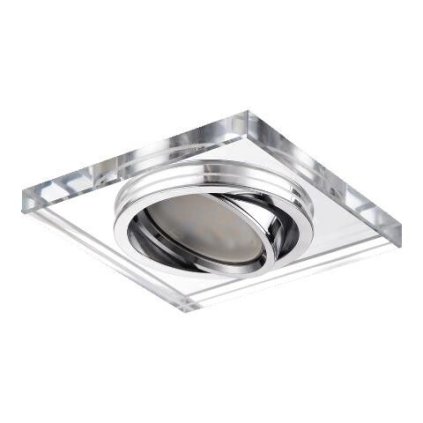 DOWNLIGHT podhledové svítidlo 1x GU10 50W bez zdroje 9cm hranaté IP20, chromové SKL000393308