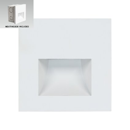 STEP LIGHT SUNNY schodišťové svítidlo LED 1W 70lm 4000K 8,7cm hranaté IP20, bílé