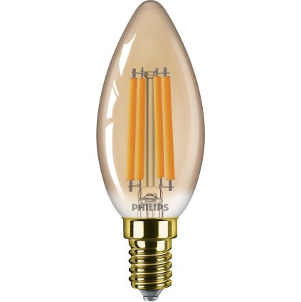 LED filament žárovka E14 B35 6W (40W) 470lm 1800K nestmívatelná, jantarová