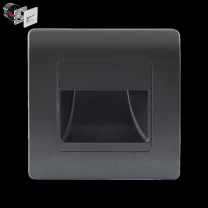 377012 step light schodistove svitidlo led 1w 95lm 4000k 8 6cm hranate ip20 cerne