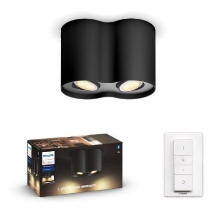 389420 hue wa pillar bodove led svitidlo gu10 2x5w 350lm 2200 6500k ip20 cerna ovladac