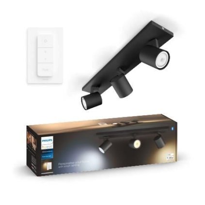 389465 hue wa runner bodove led svitidlo 3x gu10 5w 350lm 2200 6500k ip20 cerne ovladac