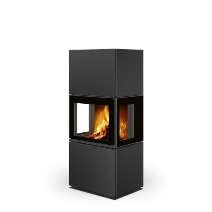 LERA C G keramika - designový krb (Glazura Bílý mramor - příplatková glazura, Korpus 12 černá)