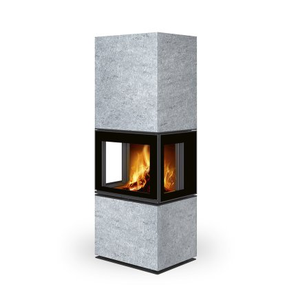 LERA C GH kámen - designový akumulační krb (Korpus 12 černá)
