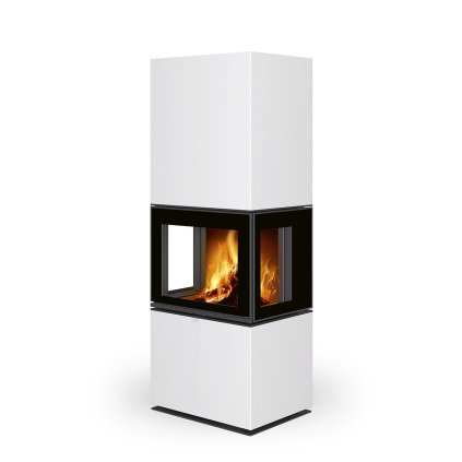 LERA C GH keramika - designový akumulační krb (Glazura Bílý mramor - příplatková glazura, Korpus 12 černá)