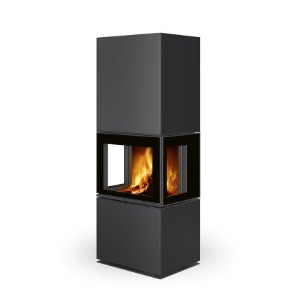 LERA C GH plech - designový akumulační krb (Korpus 12 černá)