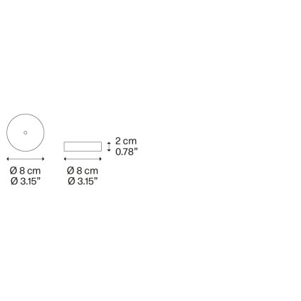 Single Mini - Single ceiling bracket small size, Chrome