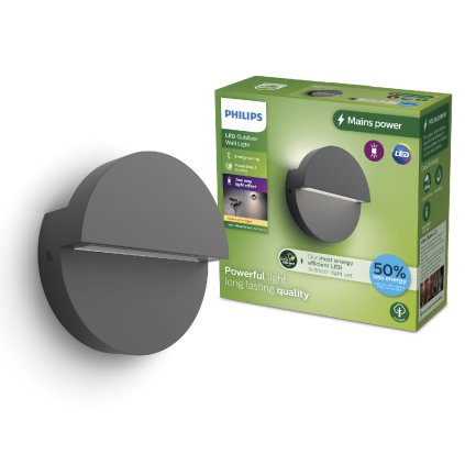 Valor UltraEfficient venkovní nástěnné LED svítidlo 4,3W 800lm 2700K IP44, antracitové