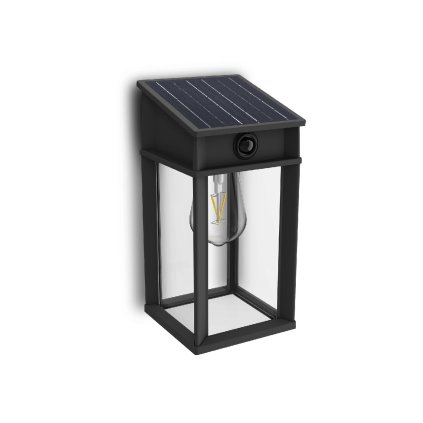 Geri UltraEfficient solární LED svítidlo se senzorem 3,2W 500lm 4000K IP44 hranaté, antracit