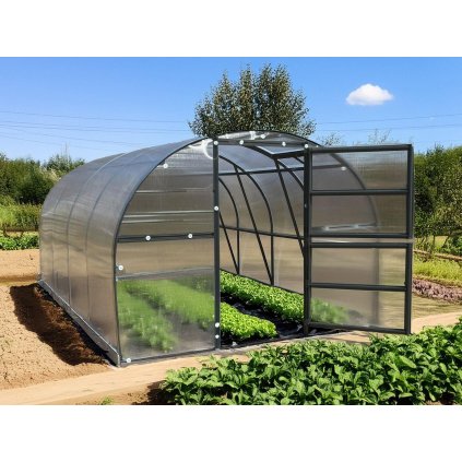 435070 sklenik lanitplast kyklop2 3x8 m pc 6 mm cerny lg4383