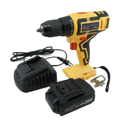 vrtačka Aku 20V 2,0Ah v kufru GANGSTART s baterií a nabíječkou ASIST