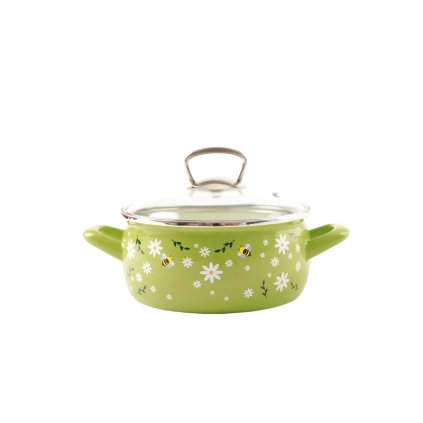13542 metalac vcelka smaltovany kastrol princ se sklenenou poklici 24 cm 4 75 l