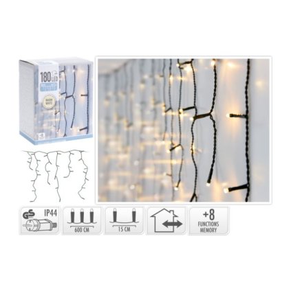 13794 koopman 59280 180 led kapajici vodopad 600 x 52 cm 3 m privod tepla zluta