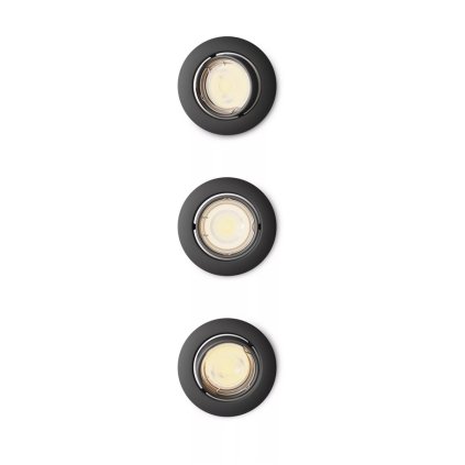 Peridot Rec Kit Rd zapuštěné svítidlo kulaté 7W, AC 220-240, IP20 (3 ks), černá