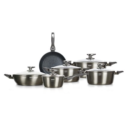 sada nádobí METALLIC PLATINUM 11díl. nepřiln. povrch