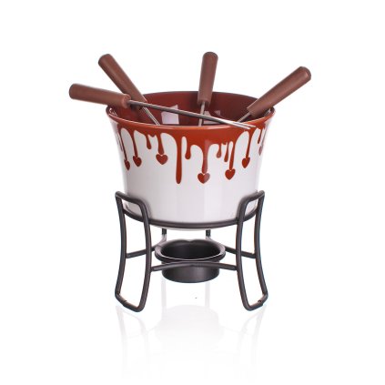 fondue na čokoládu CHOCO DARK sada 6díl. keramická