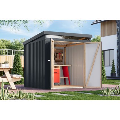Plechový domek KARIBU IRIDIUM 2 (48395) antracit LG4803