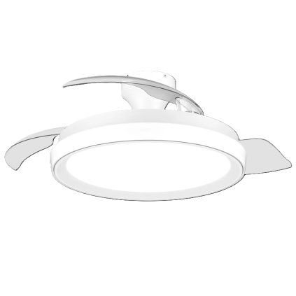 Bliss DC stropní ventilátor a svítidlo 28W+35W bílý