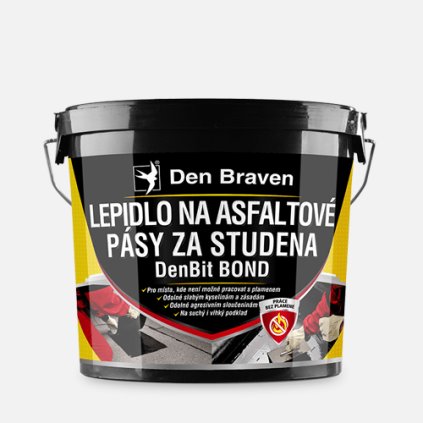 Lepidlo na asfaltové pásy za studena DenBit BOND, kbelík 5 kg, černé