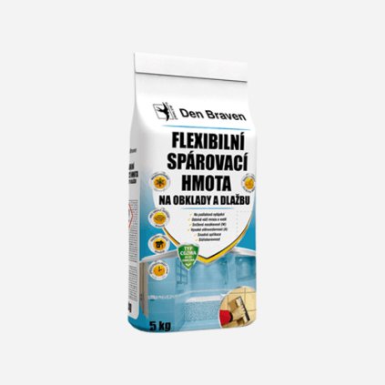 60996 den braven flexibilni sparovaci hmota na obklady a dlazbu 5 kg hneda tmava