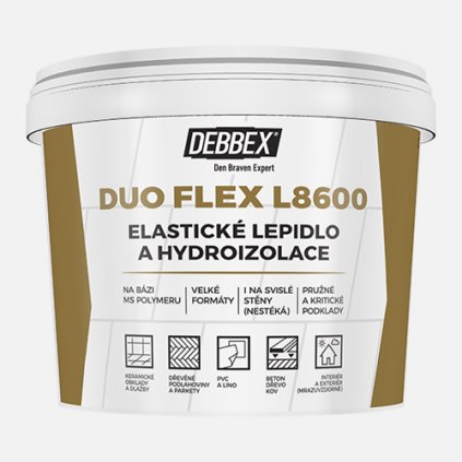 Den Braven - Elastické lepidlo a hydroizolace DUO FLEX L8600, kbelík 15 kg