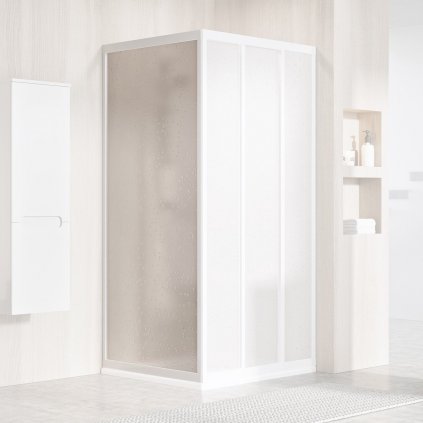 Pevná sprchová stěna 90 cm bílá