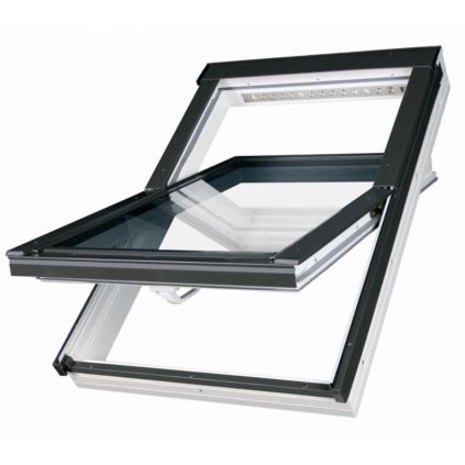 Bílé plastové střešní okno FAKRO PTP-V U3 66x98