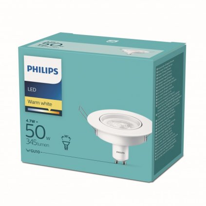 LEDspot Podhledové svítidlo Philips Frame 8718699660789 GU10 4,7-50W 345lm 2700K IP20